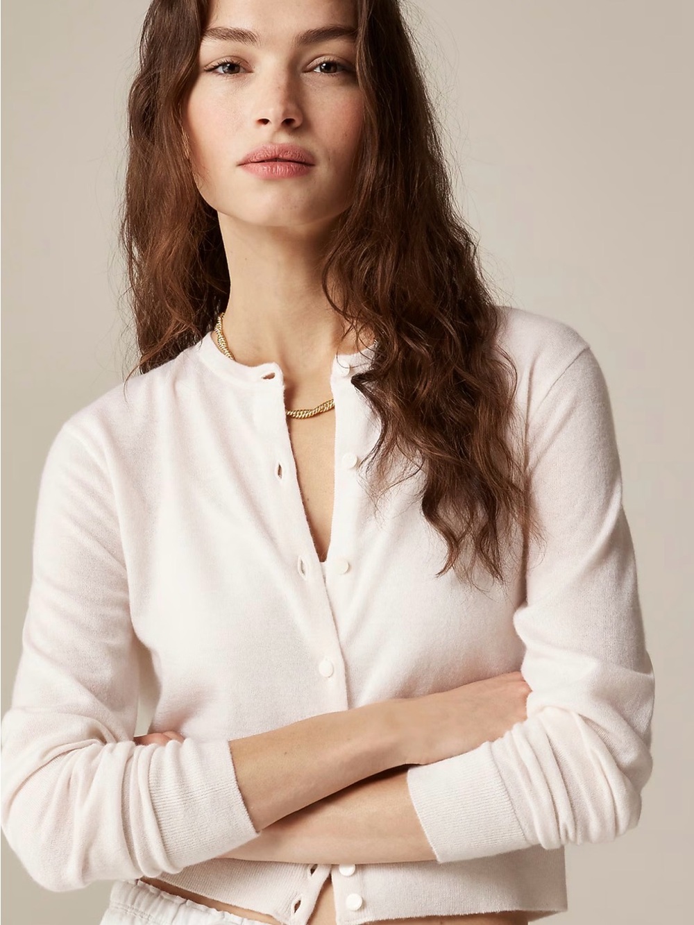 J.CREW Ivory featherweight 100%
Cashmere Buttons cropped
Cardigan Women S NEW